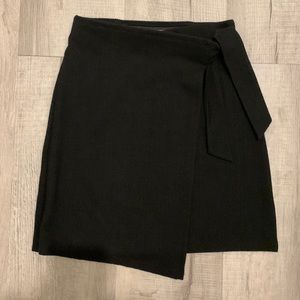 LOFT Tie Front Black Skirt